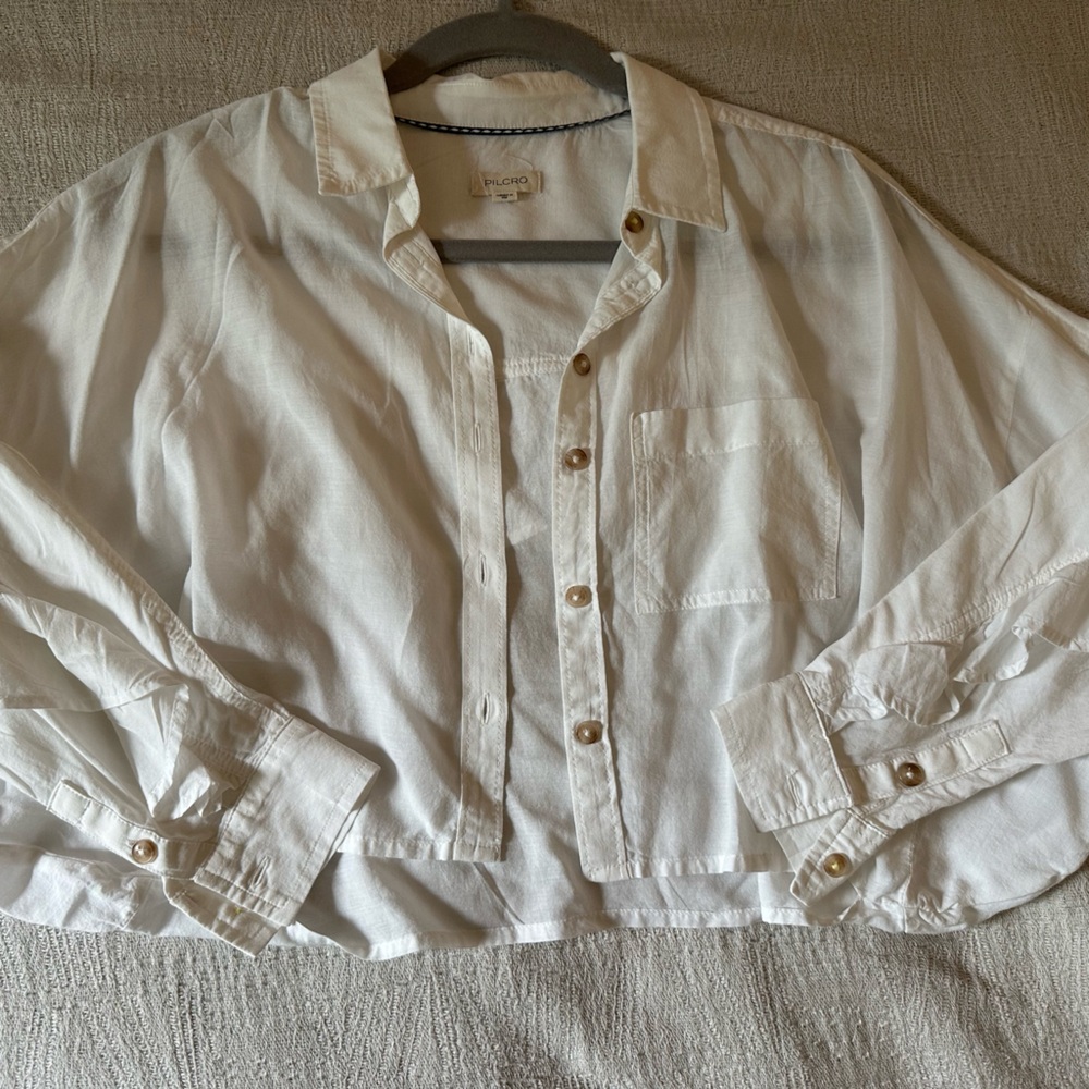 Pilcro cropped button up shirt